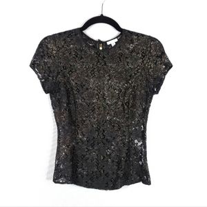Intermix Short-sleeve Lace Blouse